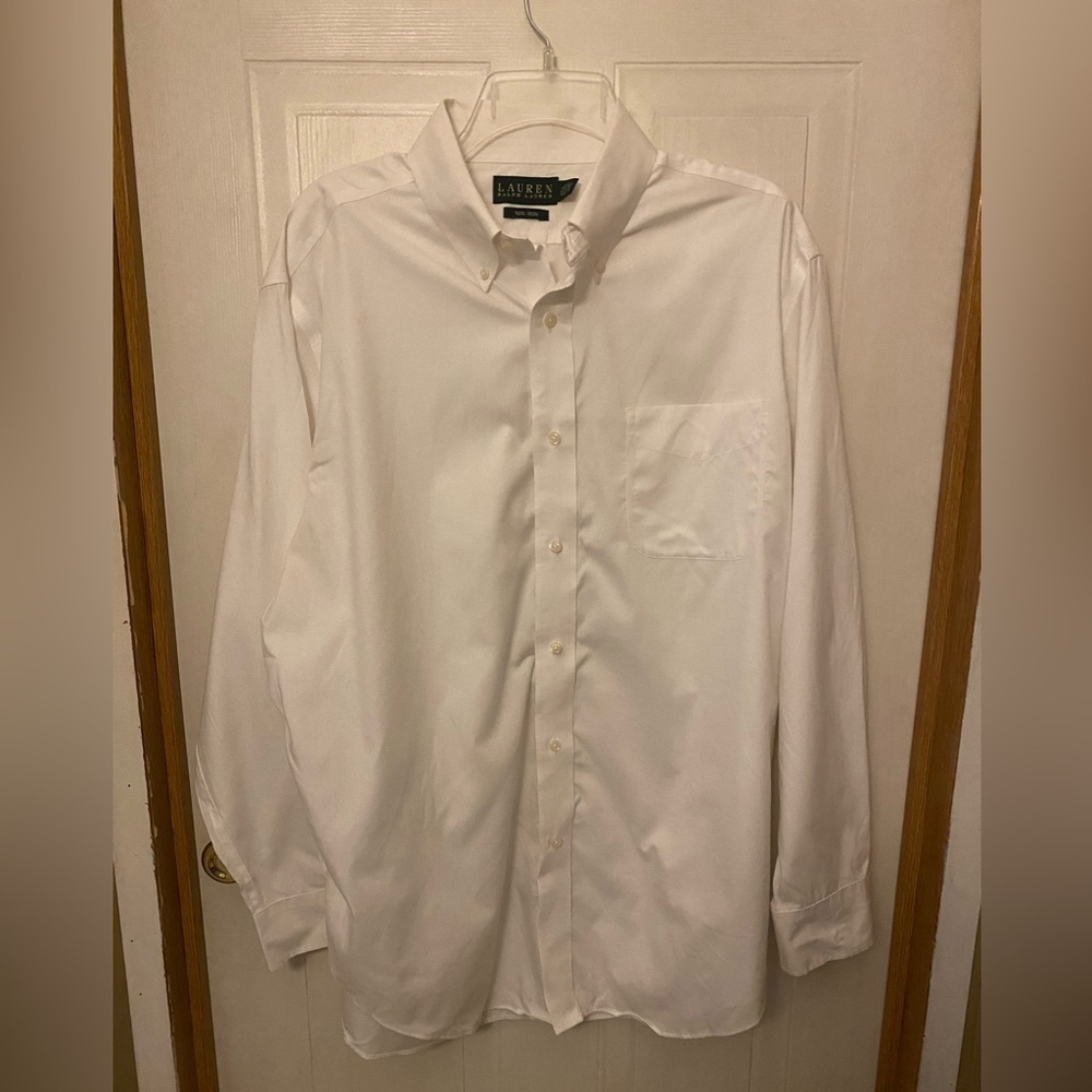 Lauren Ralph Lauren White Men's Button-Down Dress Shirt